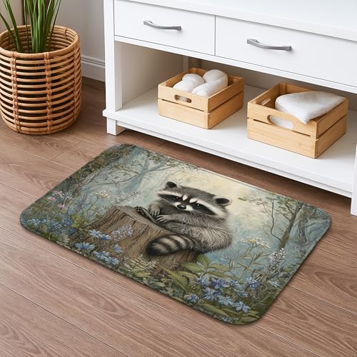 Badematte Waschbär Badematte Schnell Trocknend Niedliches Waldtier Saugfähig Rutschfest Memory Foam Badvorleger Waschbar Badvorleger für Badezimmer WC Dekor 50x81cm Badematte Waschbär Badematte Schnell Trocknend Niedliches Waldtier Saugfähig Rutschfest Memory Foam Badvorleger Waschbar Badvorleger für Badezimmer WC Dekor 50x81cm von Generic