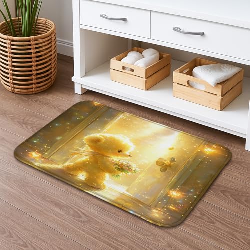 Badematte mit niedlichem Bär, fantastisches goldenes Glitzer-Design, rutschfester Duschvorleger, saisonaler dekorativer Memory-Schaum, waschbar, Badteppiche für Badezimmer, WC, Toilette, 40,6 x 61 cm Badematte mit niedlichem Bär, fantastisches goldenes Glitzer-Design, rutschfester Duschvorleger, saisonaler dekorativer Memory-Schaum, waschbar, Badteppiche für Badezimmer, WC, Toilette, 40,6 x 61 cm von Generic
