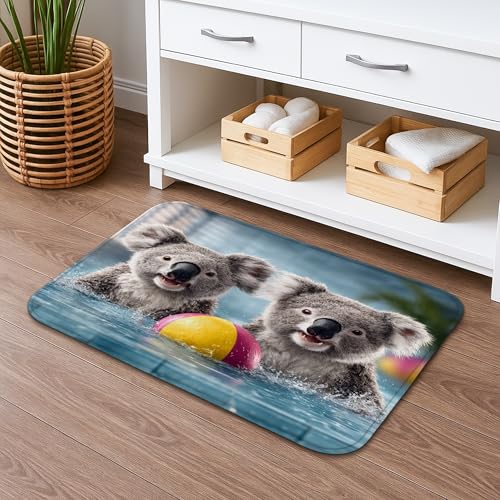 Badematte mit niedlichem Koala-Motiv, lustig, Cartoon-Tiere, saugfähig, rutschfest, Duschvorleger, Sommer-Badezimmerdekoration, 40,6 x 61 cm Badematte mit niedlichem Koala-Motiv, lustig, Cartoon-Tiere, saugfähig, rutschfest, Duschvorleger, Sommer-Badezimmerdekoration, 40,6 x 61 cm von Generic