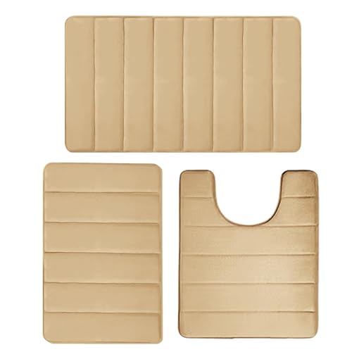 Badematten-Set, 3-teilig, WC-Vorleger mit dicker Wasseraufnahme, Teppich für den Eingangsbereich, geeignet für Restaurants, Gimna Badematten-Set, 3-teilig, WC-Vorleger mit dicker Wasseraufnahme, Teppich für den Eingangsbereich, geeignet für Restaurants, Gimna von Generic