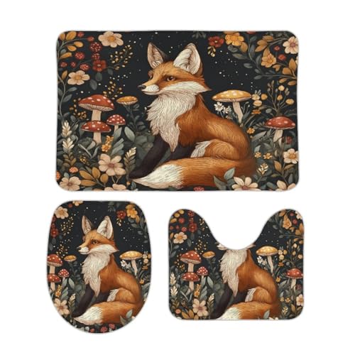 Badematten Set 3 Teilig Fuchs Weiche Mikrofaser Badezimmerteppich rutschfeste Waschbar Bad Matte Teppich Badteppiche Badvorleger Badgarnitur Vorleger Badematten Set 3 Teilig Fuchs Weiche Mikrofaser Badezimmerteppich rutschfeste Waschbar Bad Matte Teppich Badteppiche Badvorleger Badgarnitur Vorleger von Generic