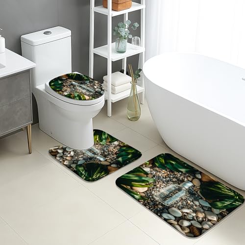 Badematten Sommer Tropische Blätter Natur Steine Saugfähig rutschfest U-Form Waschbar Memory Foam Badematten 3er Set Badematte Badvorleger Memory Foam Badematte Badvorleger Badematten Sommer Tropische Blätter Natur Steine Saugfähig rutschfest U-Form Waschbar Memory Foam Badematten 3er Set Badematte Badvorleger Memory Foam Badematte Badvorleger von Generic