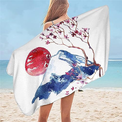 Badetuch 90 X 180 cm, Mikrofaser Schnelltrocknend Strandtuch 3D Japanische Kirschblüten Strandhandtuch Sauna Badehandtuch Yoga Handtuch Strandtücher Strandlaken Duschtuch Duschhandtuch -7D4T von Generic