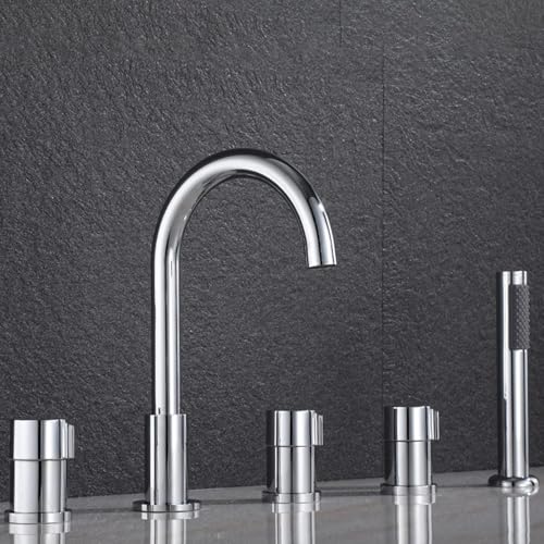 Badewanne Dusche Mischbatterie 5 Einheiten Badewannenmischer Mit Duschmischer Wasserhahn Badewannenarmatur Duschset Badewanne Mischbatterie Duschwanne Armatur Für Badezimmer, Chrome von Generic