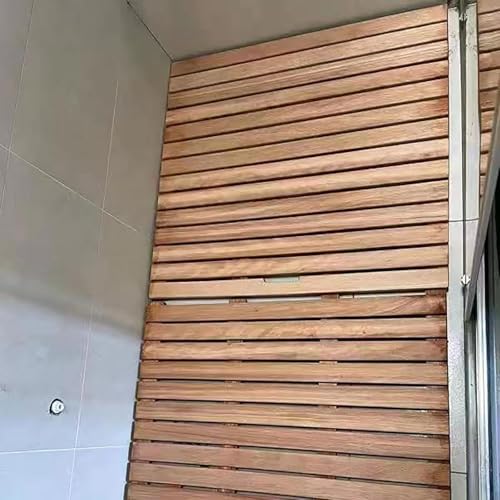 Badewannenduschmatten, wasserdichte Fußmatten, O-rutsch, Robuste Badematte Aus Holz, Teakholz, Schnell Trocknend, Komfortables Holzbrett Für Den Einsatz Im Außenbereich, 55x80cm(21.6x31.5in) von Generic