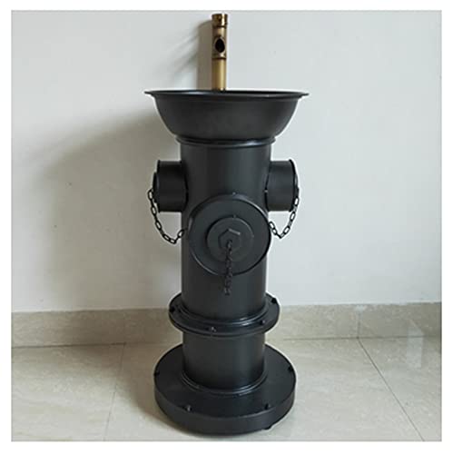 Badezimmer Badmöbel mit Waschbecken im Industrial Style Waschbeckenunterschrank Standschrank mit Wasserhahn und Ablaufgarnitur, Badmöbel 40x40x84cm, Silber (Schwarz mit mi von Generic