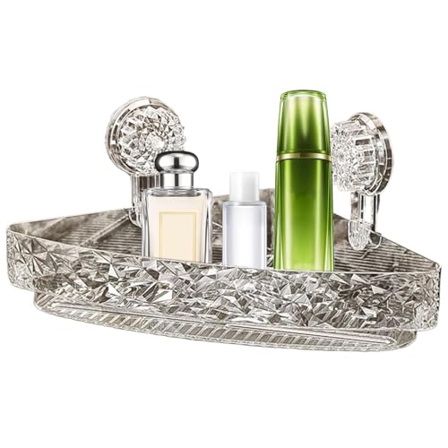 Badezimmer-Eckregal – Dreieckiges Wandregal | robuster Dusch-Organizer für Küche, Bad, Schlafzimmer und Wohnzimmer, sparender schwebender Ständer von Generic