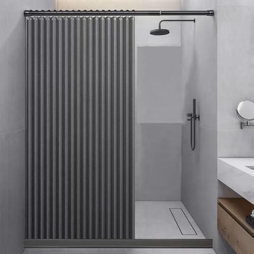 Badezimmer Faltbarer Duschvorhang Doppelseitiger Magnetischer Saugduschvorhang Badezimmer Schatten Vorhang Dickes Leinen, Grizzle, 150x200cm Badezimmer Faltbarer Duschvorhang Doppelseitiger Magnetischer Saugduschvorhang Badezimmer Schatten Vorhang Dickes Leinen, Grizzle, 150x200cm von Generic