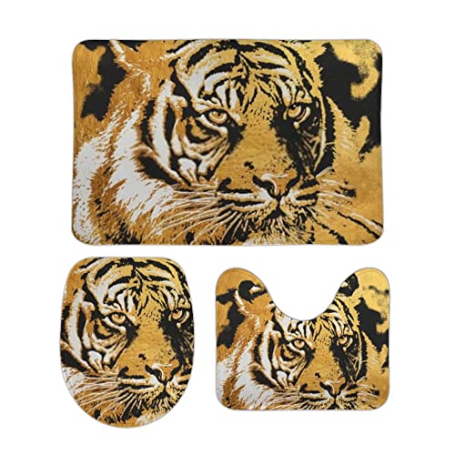 Badezimmer Set Vorleger 3 Teilig Orientalischer Stil Tigergrau Gold Flauschig U-förmiger Teppich Schnell Trocknend WC Matte für WC Badezimmer Badezimmer Set Vorleger 3 Teilig Orientalischer Stil Tigergrau Gold Flauschig U-förmiger Teppich Schnell Trocknend WC Matte für WC Badezimmer von Generic