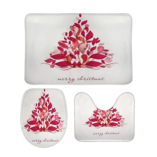 Badezimmer Set Vorleger 3 Teilig Roter Weihnachtsbaum rutschfest U-Form Badteppich Saugfähige WC Vorleger für Dekoration Badezimmer Badezimmer Set Vorleger 3 Teilig Roter Weihnachtsbaum rutschfest U-Form Badteppich Saugfähige WC Vorleger für Dekoration Badezimmer von Generic