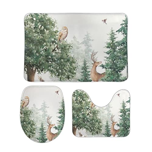 Badezimmer Set Vorleger 3 Teilig Wildtiermuster Mikrofaser U Förmige Matte Saugfähige WC Vorleger für Badezimmer Dusche Badezimmer Set Vorleger 3 Teilig Wildtiermuster Mikrofaser U Förmige Matte Saugfähige WC Vorleger für Badezimmer Dusche von Generic
