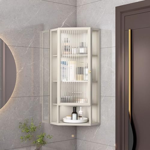 Badezimmer Wandschrank Hängend Schmal Sortierte Platzierung Badezimmer Hängeschrank Vertikale Aufbewahrung Geeignet für Kleine Familien und Wohnungen(White,35 * 35 * 90cm) von Generic