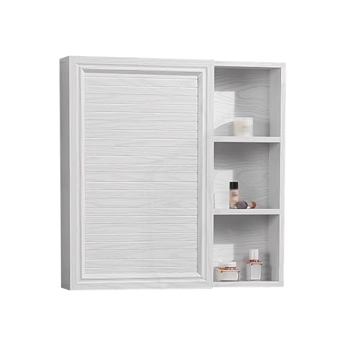 Badezimmer Wandschrank Hängend mit Spiegel Hochauflösender Spiegel Wandschrank Küche Hängend Befestigung mit Bohrungen Geeignet für Badezimmer, Friseursalons und Fitnessstudios(70 * 12.5 * 70cm) von Generic