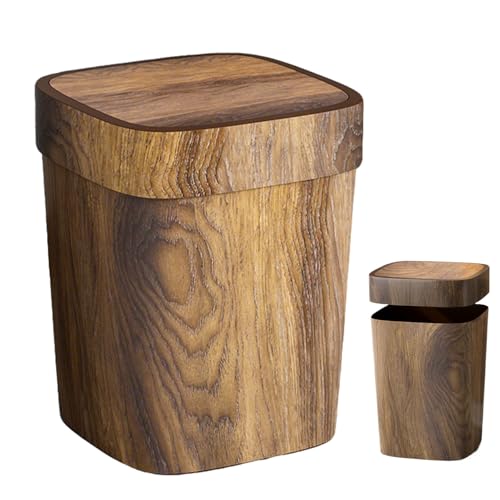 Badezimmermülleimer Holz - Rechteckiger Mülleimer - 12L Geruchsdichter Abfalleimer Mit Schwenkdeckel Für Wohnung Schlafzimmer Küchenecke Terrasse Badezimmermülleimer Holz - Rechteckiger Mülleimer - 12L Geruchsdichter Abfalleimer Mit Schwenkdeckel Für Wohnung Schlafzimmer Küchenecke Terrasse von Generic