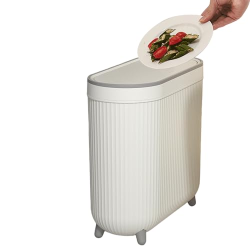 Badezimmerpapierkorb - Schmaler WC-Korb, kleiner Mülleimer mit Deckel | Kompaktes Zubehör mit elegantem Stil, langlebiger Mülleimer für Badezimmer Toilette Schlafzimmer ande von Generic