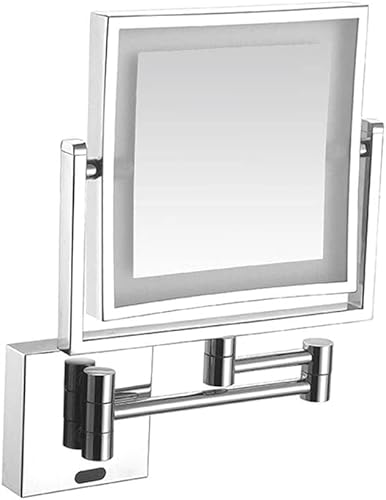 Badezimmerspiegel 8-Zoll-wandspiegel Mit 3-facher Vergrößerung, Ausziehbarem Arm, 360-grad-drehbarkeit, Beidseitig Ausziehbar, Schminkspiegel Für Badezimmer Mit Lde, Silver, Plug von Generic