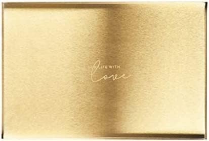Badezimmertablett Mode Waschtisch Tablett Rechteck Hexagon Badezimmer Tablett Gold Schmuck Tabletts Serviertablett Organizer Gold Home Decor Tablett, Rectangle, L von Generic
