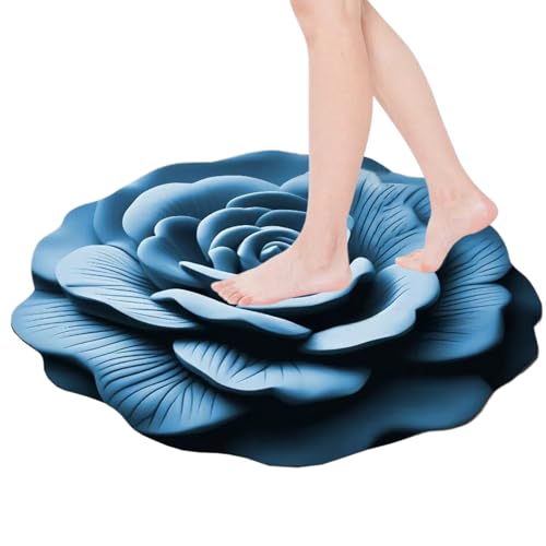 Badteppich Rutschfest Diatomit Badvorleger Blumenmuster 40 von Generic