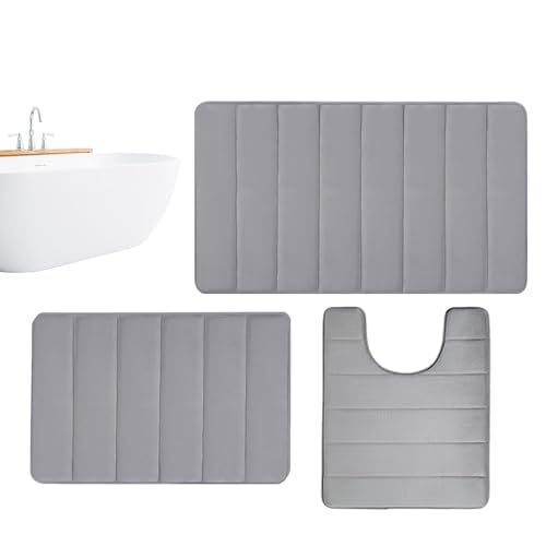 Badteppich-Set – saugfähiges Duschmatten-Set, Badteppich aus weichem Plüsch | Set aus dicken Toilettenteppichen, wasserabsorbierend, Badvorleger, geeignet für Badteppich-Set – saugfähiges Duschmatten-Set, Badteppich aus weichem Plüsch | Set aus dicken Toilettenteppichen, wasserabsorbierend, Badvorleger, geeignet für von Generic