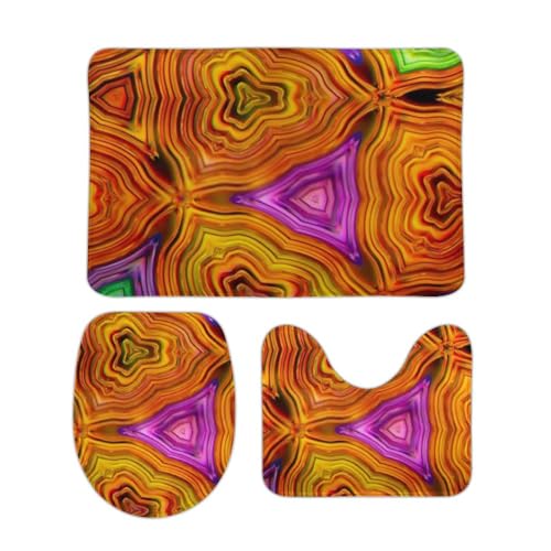 Badteppiche Set 3 Teilig Leuchtend Bunte geometrische Formen Mikrofaser U-Form Toilettenmatte Weiche WC Vorleger für Badezimmer Dusche Badteppiche Set 3 Teilig Leuchtend Bunte geometrische Formen Mikrofaser U-Form Toilettenmatte Weiche WC Vorleger für Badezimmer Dusche von Generic
