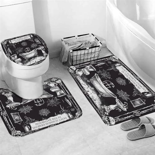 Badvorleger Set 3 Teilig,Halloween Spooky Skull Tag der Toten Gruselig Magisch Horror Gruselig Saugfähige U-förmiger Teppich Waschbar WC Vorleger für Badezimmer Dekoration Boden Badvorleger Set 3 Teilig,Halloween Spooky Skull Tag der Toten Gruselig Magisch Horror Gruselig Saugfähige U-förmiger Teppich Waschbar WC Vorleger für Badezimmer Dekoration Boden von Generic