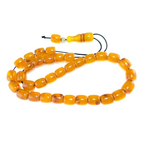 Bakelite Rosary With Amber Pieces 33 Beads Orange von Generic