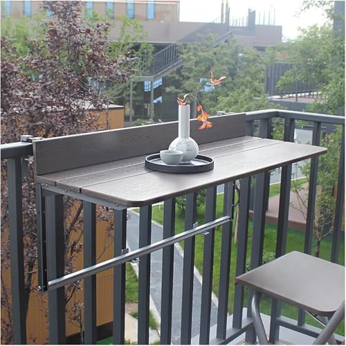 Balco Table Outdoor Patio Bartisch, Hängetisch, Balco Bar Für Geländer, Außenschiene Für Deck, Einstellbare Höhe, Einfache Montage, Geeignet Für Terrasse, Garten Und Deck, 100x37cm(39x15in) von Generic