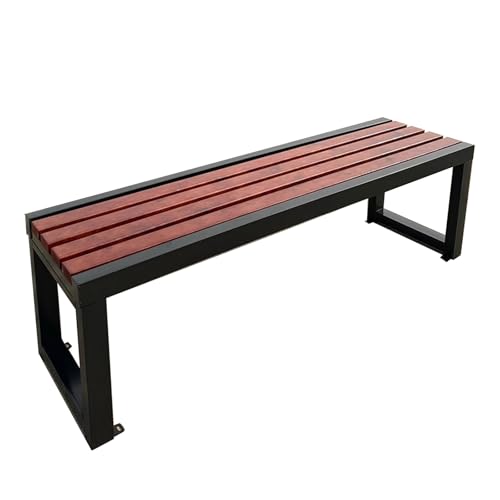 Balkonbank Hergestellt Aus Hochwertigem Kiefernholz mit Gusseisernem Metallrahmen Gartenbank Metall Wetterfest for Balkon Terrasse & Garten(120cm) von Generic