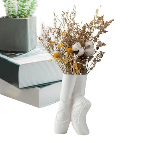 Ballett-Blumenvase, Ballettschuh-Vase - Ästhetische Ballettschuhe Moderne Keramikvase,Ästhetische Fußblumenvase für das Wohnzimmer zu Hause, den Tisch, das BücherregalÄsthetische Fußblumenvase für das von Generic