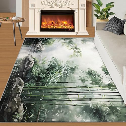 Bambuswald Teppich Grüne Pflanzen Kleine Teppiche Nebeliger Bambuswald 60x90 Rug Naturlandschaft Vorleger Rutschfester Teppich Für Stark Frequentierte Bereiche Bambuswald Teppich Grüne Pflanzen Kleine Teppiche Nebeliger Bambuswald 60x90 Rug Naturlandschaft Vorleger Rutschfester Teppich Für Stark Frequentierte Bereiche von BEQUTIY