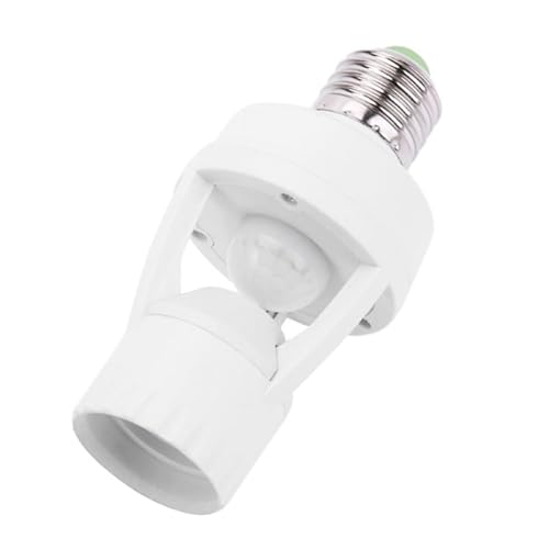 Bananenlampe 360° Infrarot PIR Induktion Bewegungsmelder LED Glühbirne Halter E27 Sensor Erkennung Lampe Sockel AC110220V (Weiß, Einheitsgröße) von Generic