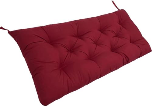 Bankauflage Sitzkissen 90x50/100x50/110x50/120x50cm, Gartenkissen Bankkissen Outdoor 8cm Dicke, Sitzpolster Auflage Für Gartenbank Loungekissen Sitzauflagen(Rot,110x50cmx8Cm) von Generic