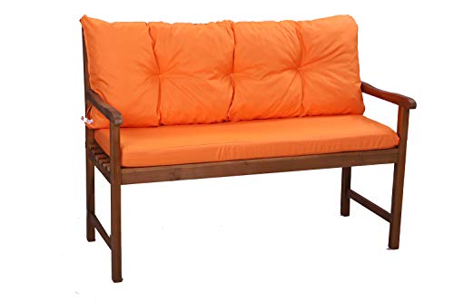 Bankauflage für Gartenbank- Polsterauflage für & Hollywoodschaukel-Gartenschaukel Kissen-hollywoodschaukel Kissen-bankkissen Outdoor (120 x 50 x 50 cm, Orange) von Generic