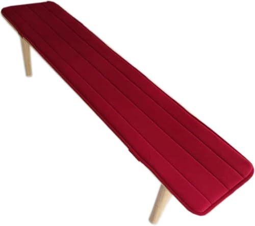 Bankkissen Bankauflage Outdoor Dicke Bequeme Rutschfestes Sitzkissen, Bank-Sitzpolster, Gartenbankauflage Für Terrasse, Esstisch, Bank, Drinnen, Schaukel(A-Red,11"x62") von Generic