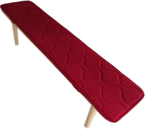 Bankkissen Bankauflage Outdoor Dicke Bequeme Rutschfestes Sitzkissen, Bank-Sitzpolster, Gartenbankauflage Für Terrasse, Esstisch, Bank, Drinnen, Schaukel(B-Red,11"x39") von Generic