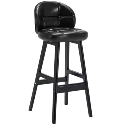 Bar Hocker aus Massivem Holz in Thekenhöhe, 29,5-Zoll-Sattelrückenhocker, Barhocker, Bar Stool, Einfach zu Montieren, Starke Tragfähigkeit, Ideal für Kücheninseln, Esszimmer(Black) von Generic