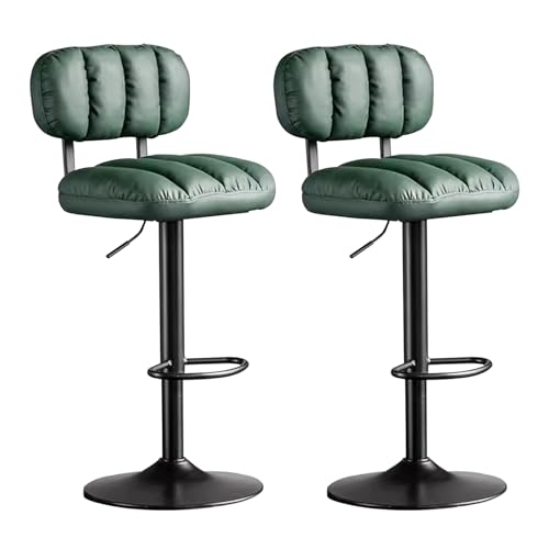 Bar Stools Set of 2 Adjustable Swivel Counter Height Barstools, PU Leather Bar Chairs with Back, Kitchen Island Stool, Pub Height Dining Chairs von Generic