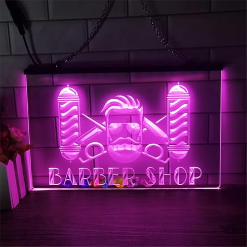 Barber Shop Led Leuchtreklame Öffnen Schere Neon Schilder Barber Shop Open Leuchtschild Schild Friseursalon Neonschild Licht Willkommen Led Neonlicht Haar Zimmer Dekor Wand Mit, C, 15.7"x11.8" von Generic