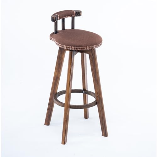 Barhocker 2er-Set, Drehbare Küchenbarhocker mit Gepolstertem Sitz, Nagelkopfbesatz, Massivholzrahmen, Bequemes Sitzen, Geeignet für Küche, Pub, Esszimmer(Yellow,73cm/1) von Generic
