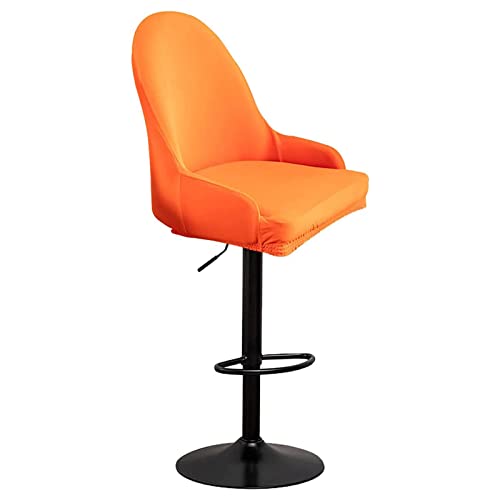 Barhocker Hussen 4er Set Stretch Barhocker mit Armlehnen und Rückenlehne Modern Gebogene Barhocker Abdeckung für Küchenstühle Esszimmerstühle (Orange) von Generic