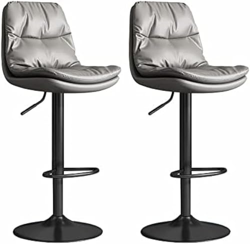 Barhocker Set Mit 2 Verstellbaren Drehbaren Galvanischen Pneumatischen Metallstangen Aus Anhebbarem Leder Gepolstertem Frühstücksbarlager 150kg, E Barhocker Set Mit 2 Verstellbaren Drehbaren Galvanischen Pneumatischen Metallstangen Aus Anhebbarem Leder Gepolstertem Frühstücksbarlager 150kg, E von Generic