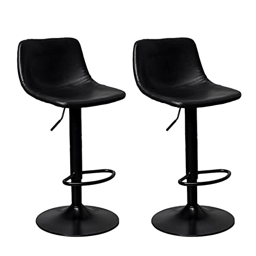 Barhocker aus Leder 2er-Set - Exquisite Moderne Barhocker mit Rückenlehne, 360° drehbar und höhenverstellbaren Thekenstühlen für Kücheninsel Home Bar Cafe - Barhocker aus Leder mit Rückenlehne Barhocker aus Leder 2er-Set - Exquisite Moderne Barhocker mit Rückenlehne, 360° drehbar und höhenverstellbaren Thekenstühlen für Kücheninsel Home Bar Cafe - Barhocker aus Leder mit Rückenlehne von Generic