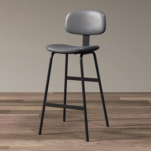 Barhocker für Kücheninseln, küchenstühle mit Rückenlehne und Fußstütze, Einfache Montage, Geeignet für Bars, Restaurants und Geschäfte(Gray,X-Large/1) von Generic