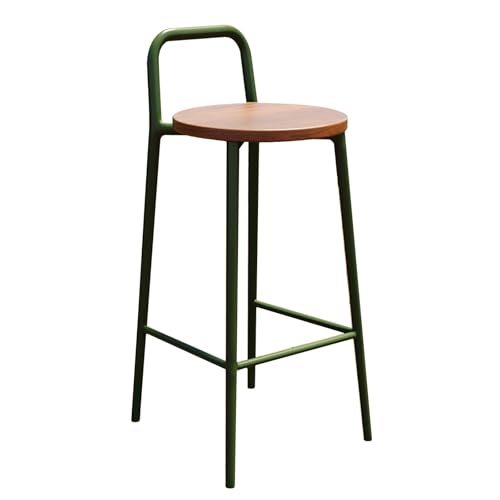 Barhocker in Pub-Höhe im Mid-Century-Stil, Küchenbarhocker mit Rückenlehne und Nähten, Kein Zusammenbau Erforderlich, Geeignet für Verschiedene Restaurants und Cafés(Green,75cm) von Generic