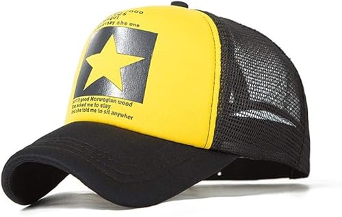 Baseballmütze Mode Baseballmütze Männer Outdoor Baseballmütze Atmungsaktiv Männer Frauen Mesh Kappe Hip Hop, Yellow von Generic
