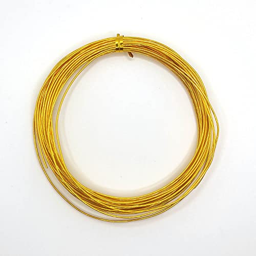 Basteldraht aus Aluminium 10 Meter - ⌀ 1, 2, 3 mm in 17 Farben - Schmuckdraht Draht Schmuck Bonsai Biegedraht Basteln Alu Deko Bindedraht Dekodraht DIY Kinder Bastel flach - Goldfarben Basteldraht aus Aluminium 10 Meter - ⌀ 1, 2, 3 mm in 17 Farben - Schmuckdraht Draht Schmuck Bonsai Biegedraht Basteln Alu Deko Bindedraht Dekodraht DIY Kinder Bastel flach - Goldfarben von Generic