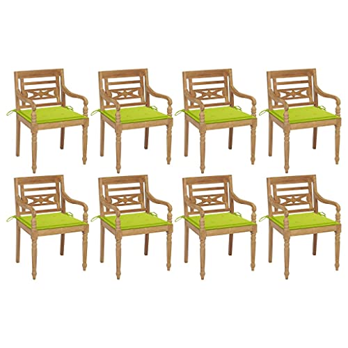 Batavia-Stühle mit Kissen 8 STK. Massivholz Teak,3073360 von Generic