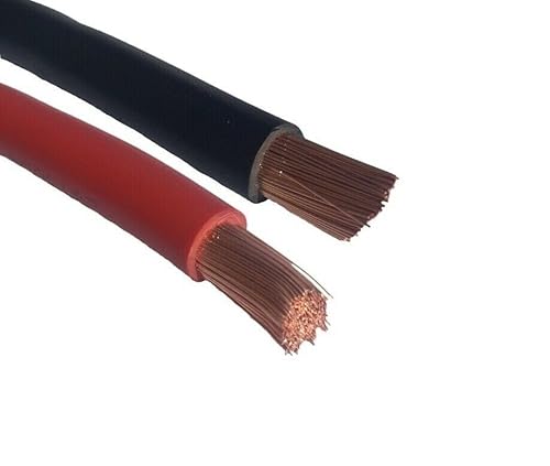 Generic Batteriekabel H07V-K Rot Schwarz 4,0 6,0 10,0 16,0 25,0 35,0 50,0 70,0 mm² Stromkabel mm2 (Meterware 10mm² Schwarz) von Generic