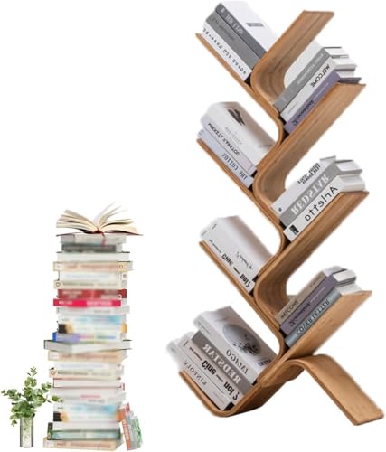 Baum Bücherregal, Bodenstehend Retro Bambus Bücherregal Aufbewahrungsregal Für CDs DVDs Buch Organizer Regale Für Home Office Wohnzimmer Schlafzimmer, Original Color, 7 Layer Baum Bücherregal, Bodenstehend Retro Bambus Bücherregal Aufbewahrungsregal Für CDs DVDs Buch Organizer Regale Für Home Office Wohnzimmer Schlafzimmer, Original Color, 7 Layer von Generic