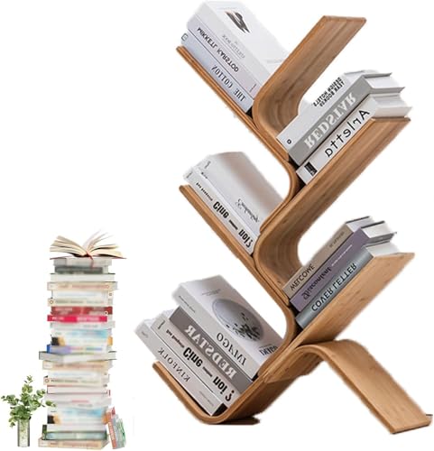 Baum Bücherregal, Bodenstehend Retro Bambus Bücherregal Aufbewahrungsregal Für CDs DVDs Buch Organizer Regale Für Home Office Wohnzimmer Schlafzimmer, Original Color, 8 Layer Baum Bücherregal, Bodenstehend Retro Bambus Bücherregal Aufbewahrungsregal Für CDs DVDs Buch Organizer Regale Für Home Office Wohnzimmer Schlafzimmer, Original Color, 8 Layer von Generic